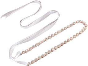 img 4 attached to Enhance Your Bridal Look with AWAYTR Rhinestone Belt - Perfect Sash Accessory for Wedding Dresses and Prom Gowns