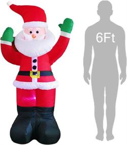 img 2 attached to 🎅 6FT Christmas Inflatable Decorations: Giant Santa Claus Blow Up, Festive LEDs, Merry Christmas Ornaments for Party, Indoor/Outdoor Lawn Décor