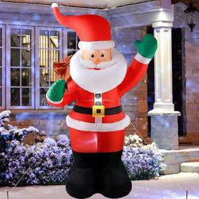 img 4 attached to 🎅 6FT Christmas Inflatable Decorations: Giant Santa Claus Blow Up, Festive LEDs, Merry Christmas Ornaments for Party, Indoor/Outdoor Lawn Décor