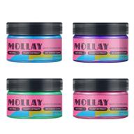 🌱 vegan mollay wash out temporary hair color wax set - purple, pink, blue, green (4-in-1), cruelty-free logo