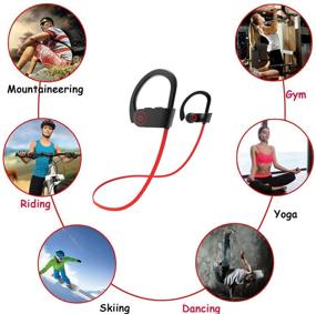 img 2 attached to 🎧 Oconee Bluetooth Headphones: Sweatproof Wireless Headphones with Mic, Noise Cancellation – Black