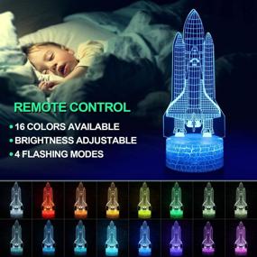 img 3 attached to Rocket 3D Illusion Lamp Night Light for Kids: Perfect Space Gift for Boys - Ideal Rocket Toys for Boys Age 5-10