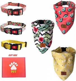 img 4 attached to 🐶 Happy Pet Dog Bandana: Large & Small Dog Bandanas, 3 Pack Puppy Gifts, Custom Design, Premium Fabric & Washable – Bandana de Perro