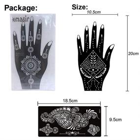 img 2 attached to 🎨 Xmasir Henna Tattoo Stencil Kit - 24 Sheets of Temporary Tattoo Templates for Body Paint - Indian Arabian Design - Self-Adhesive Tattoo Stickers - New Collection