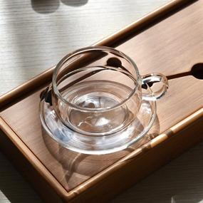 img 1 attached to Tosnail Clear Glass Coffee Saucer: Elegant, Functional and Durable