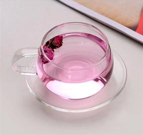 img 3 attached to Tosnail Clear Glass Coffee Saucer: Elegant, Functional and Durable