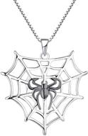 🕷️ 925 sterling silver spider necklace - personality tarantula web charms pendant for halloween insect jewelry lovers logo