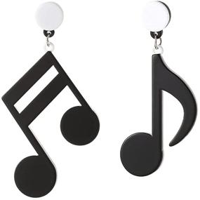 img 4 attached to 🎵 DIYANMMY Elegant Punk Style Acrylic Music Note Dangle Drop Earrings for Women – Fashionable Hip Hop Musical Jewelry Gift