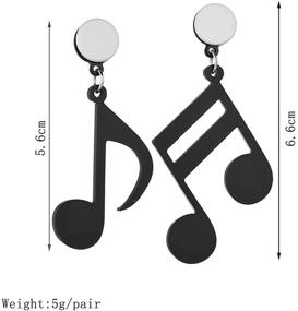 img 3 attached to 🎵 DIYANMMY Elegant Punk Style Acrylic Music Note Dangle Drop Earrings for Women – Fashionable Hip Hop Musical Jewelry Gift