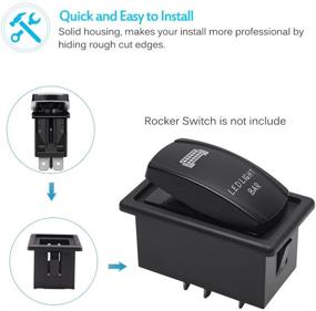 img 2 attached to 🔥 Огнестойкий чёрный панельный корпус для выключателей Rocker Switch Holder Panel Housing Kit от MicTuning MH001, 1 упаковка