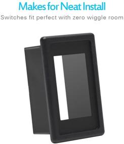 img 1 attached to 🔥 Огнестойкий чёрный панельный корпус для выключателей Rocker Switch Holder Panel Housing Kit от MicTuning MH001, 1 упаковка