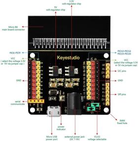 img 2 attached to 🔌 Enhanced Keyestudio Microbit Sensor Breakout Board with DC Jack & Micro USB: Effortlessly Connect Multiple Sensor Modules for Micro:bit