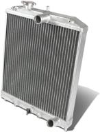 🚗 dna motoring ra-hc92-42-2: high-performance 2-row dual core radiator for honda d15/16/b18 1.5l/1.6l/1.8l i4 mt, t-6061 aluminum build, metallic finish logo