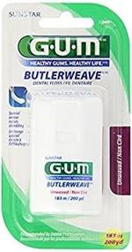 img 1 attached to 🦷 GUM Butler Weave Unwaxed Dental Floss - 200 yrds (Pack of 6): A Comprehensive Oral Hygiene Solution