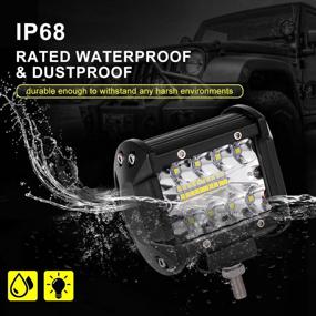 img 2 attached to 🚗 AUTOSAVER88 7D LED Tri-Row Light Bar: Super Bright 4" Flood LED Pods for Off Road Driving, Jeep Trucks, Boats, ATV Cars (2 PCS 4" Combo Light)