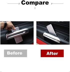 img 2 attached to 📱 TopDall Door Side Storage Box Handle Pocket Armrest Phone Container Accessories for Ford Mustang 2015-2021