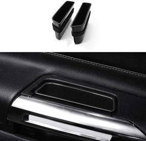 img 4 attached to 📱 TopDall Door Side Storage Box Handle Pocket Armrest Phone Container Accessories for Ford Mustang 2015-2021