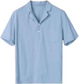 img 2 attached to 👕 PASLTER Summer Henley Shirts: Stylish and Comfortable Men's T Shirt Clothing