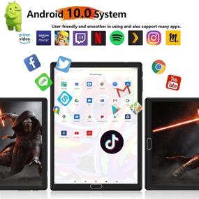 img 1 attached to 📱 Cutting-Edge Tablet 10 Inch: Android 10.0, 4GB RAM, 64GB Storage, Quad Core, 10" IPS HD Screen, 13MP Camera, 6000mAh Battery, 5.0 Bluetooth, GPS, 5G+2.4G WiFi