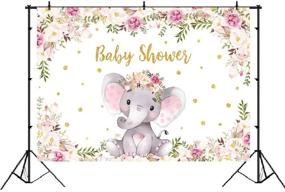 img 3 attached to 👶 Captivating Girl Elephant Baby Shower Backdrop: Vibrant Purple Floral, Perfect for Memorable Photography, Party Decorations, and Newborn Baby Princess Photos - 7x5ft