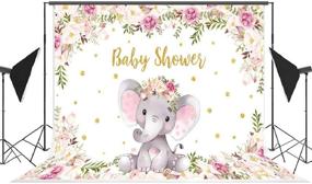 img 1 attached to 👶 Captivating Girl Elephant Baby Shower Backdrop: Vibrant Purple Floral, Perfect for Memorable Photography, Party Decorations, and Newborn Baby Princess Photos - 7x5ft