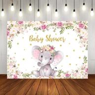 👶 captivating girl elephant baby shower backdrop: vibrant purple floral, perfect for memorable photography, party decorations, and newborn baby princess photos - 7x5ft logo