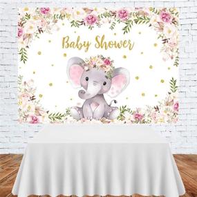 img 2 attached to 👶 Captivating Girl Elephant Baby Shower Backdrop: Vibrant Purple Floral, Perfect for Memorable Photography, Party Decorations, and Newborn Baby Princess Photos - 7x5ft