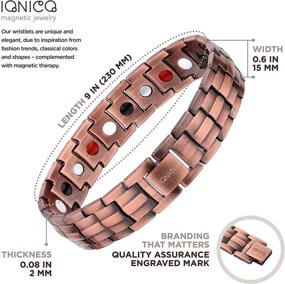 img 3 attached to Браслет IONICO Copper Magnetic: эффективное лечение стресса и боли для мужчин и женщин, передовая альтернативная медицина для давления крови и кровообращения, улучшение баланса и силы.