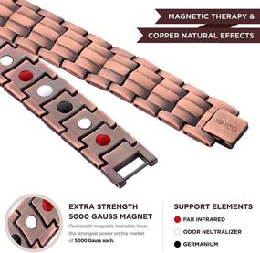 img 2 attached to Браслет IONICO Copper Magnetic: эффективное лечение стресса и боли для мужчин и женщин, передовая альтернативная медицина для давления крови и кровообращения, улучшение баланса и силы.