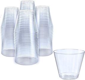 img 4 attached to 🍷 Small Clear Plastic Cups 5 oz - 200 Pack: Hard Disposable Wine & Cocktail Glasses for Parties, Weddings, and Events - Bulk Plastic Party Punch Cups & Drinking Tumblers