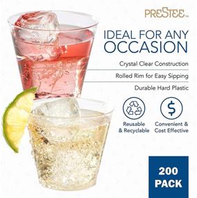 img 1 attached to 🍷 Small Clear Plastic Cups 5 oz - 200 Pack: Hard Disposable Wine & Cocktail Glasses for Parties, Weddings, and Events - Bulk Plastic Party Punch Cups & Drinking Tumblers