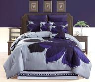 🌸 8-piece king size bedding set – navy blue, grey, and black floral comforter with accent pillows by grandlinen logo