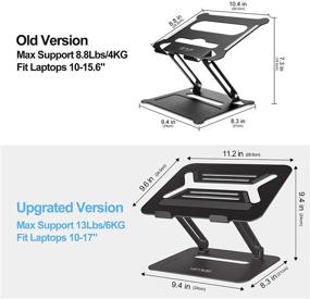 img 1 attached to 🖥️ Регулируемая подставка для ноутбука Urmust для рабочего стола - Алюминиевый подъемник для ноутбука | Совместим с MacBook Air Pro Ultrabook и любыми ноутбуками 11-17 дюймов | Черный