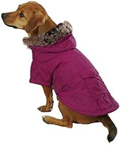 img 2 attached to 🧥 Парка Casual Canine с меховой отделкой в глубокой малиновой расцветке: стильная, уютная и шикарная!