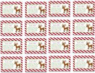 🎅 reindeer food gift tags - 16 pack folded cards for christmas party supplies, kids favors, gifting, rudolph bag labels logo