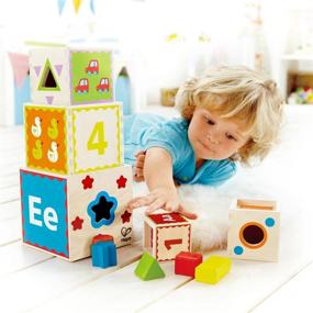 img 2 attached to 🏗️ Hape Pyramid Wooden Toddler Nesting: Enhance Early Learning and Motor Skills