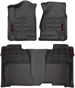 img 4 attached to Gator 79607 Front and 2nd Seat Floor Liners - Black - Compatible with 2014-2018 Silverado/Sierra 1500 Crew Cab, 2015-2019 2500/3500 Crew Cab, 2019 Silverado 1500 LD/2019 Sierra Limited Crew Cab