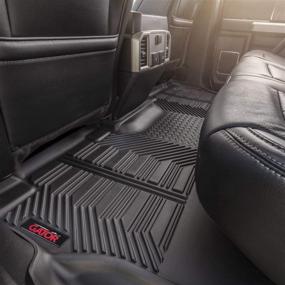 img 1 attached to Gator 79607 Front and 2nd Seat Floor Liners - Black - Compatible with 2014-2018 Silverado/Sierra 1500 Crew Cab, 2015-2019 2500/3500 Crew Cab, 2019 Silverado 1500 LD/2019 Sierra Limited Crew Cab