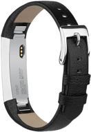 🔗 genuine leather ak bands for fitbit alta hr/fitbit alta - adjustable & comfortable wristbands with compatibility logo