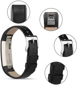 img 3 attached to 🔗 Наружные ремешки из натуральной кожи АК для Fitbit Alta HR/Fitbit Alta - Регулируемые и комфортные браслеты с совместимостью