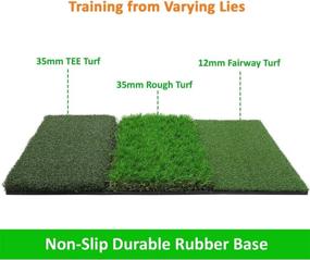 img 4 attached to SkyLife Tri-Turf/Dual-Turf Golf Hitting Mat 16 x 25, Driving Chipping Putting Training Aids for Backyard Home Garage Outdoor Practice with TEEs (Tri-Turf Practice Mat 16 x 25)