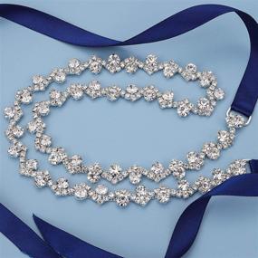 img 1 attached to Sarekabride Rhinestone Wedding Bridesmaid Silver Navy