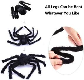 img 3 attached to 🕷️ Gigantic 4.9 Ft Halloween Spider: Soft, Hairy, and Scary Decoration for Indoor/Outdoor Use