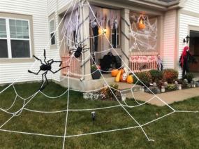 img 1 attached to 🕷️ Gigantic 4.9 Ft Halloween Spider: Soft, Hairy, and Scary Decoration for Indoor/Outdoor Use