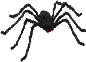 img 4 attached to 🕷️ Gigantic 4.9 Ft Halloween Spider: Soft, Hairy, and Scary Decoration for Indoor/Outdoor Use