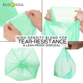 img 3 attached to 🌿 Eco Soul Compost Trash Bags: Durable, Leak-Resistant & Eco-Friendly Biobag for Tall Kitchen, Bathroom, and Office Garbage Bins (13 Gallon, 100 Count)