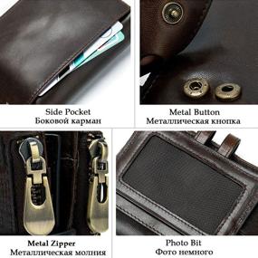 img 1 attached to PUSLAN Leather Bifold Double Window Men's Accessories