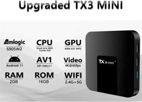 img 2 attached to 📺 TX3 Mini+ Smart Android TV Box - Android 11, 2GB RAM/16GB ROM, Amlogic S905W2 Quad Core, 2.4G/5G WiFi, 4K TV Box