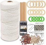 🧵 all-in-one macrame kit: 109yards x 3mm macrame cord, diy supplies and beads with rings and sticks for beginners and plant hanger projects logo