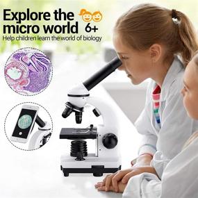 img 3 attached to Powerful 40X-1600X Microscope for Kids, Students, and Adults with Slide Set, Dual LED Illumination, Phone Adapter - Ideal for Science Lab Class, Home Study, and Preschool Education